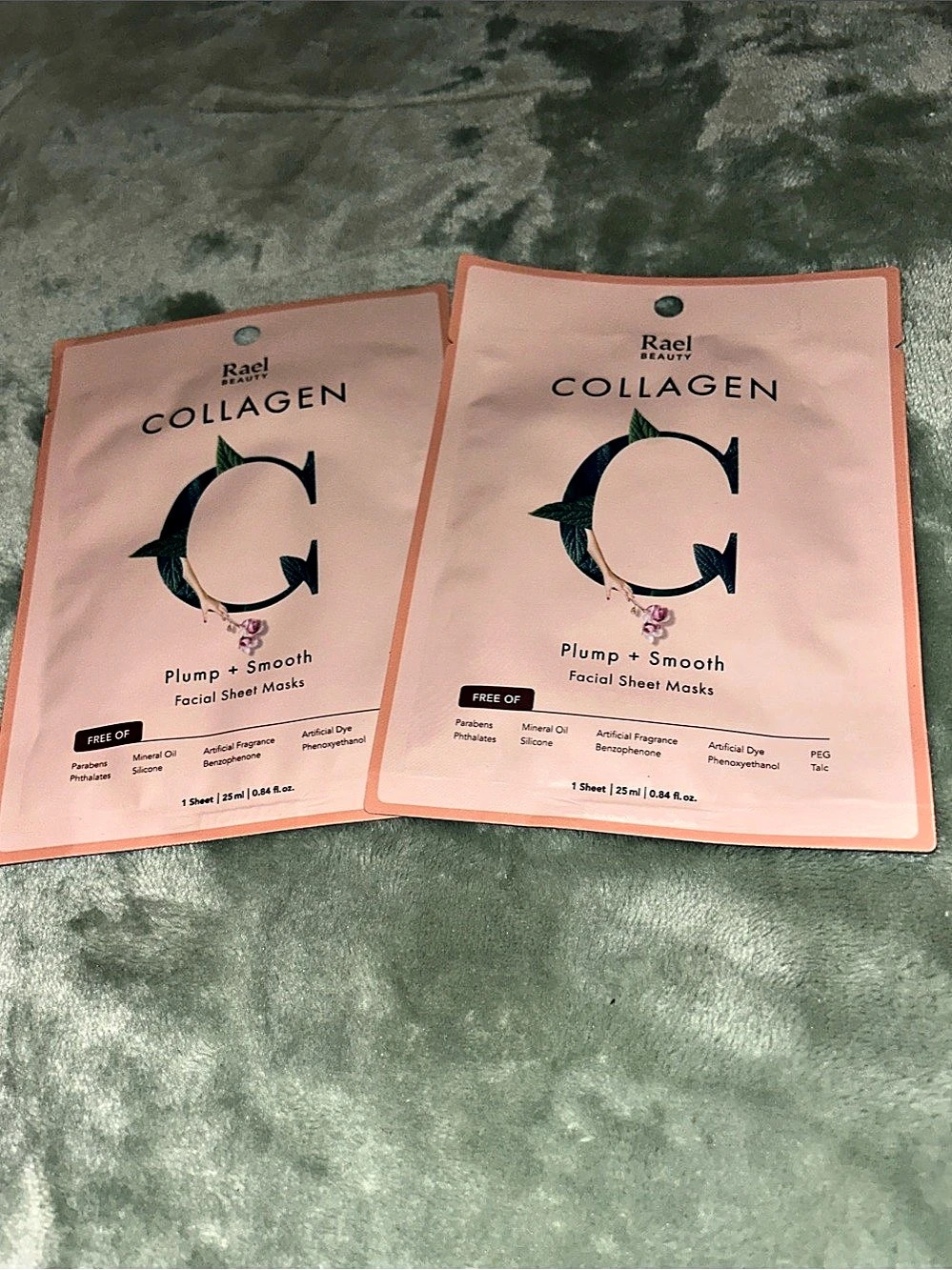 Rael Collagen Plump + Smooth Facial Sheet Mask 2pack bundle NWT